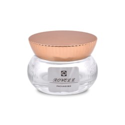 Golden Cap Glass Cream Jar